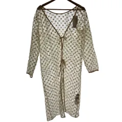 新品同様 MARY QUANT マリークワント モノグラムチュールレース 2WAYカーディガン サイズM アイボリー レディース 古着 中古 USEDのサムネイル