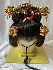 ウイッグ職人が受注製作する本格花魁髷(横兵庫)、サイズ、カラー