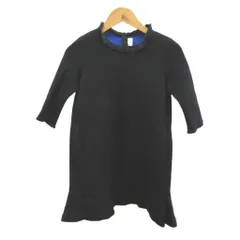 シモネッタ simonetta 子ども服 ワンピース 8/134 黒 ブラック フリルネック 七分袖 フリル裾 /MD ■ECA006のサムネイル