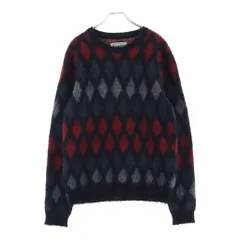 WACKO MARIA (ワコマリア) 14AW モヘア ダイアモンドチェック クルーネックニット セーター ブラック/レッド 14AW-KNT-03のサムネイル