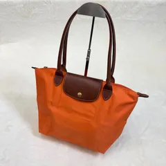 LONGCHAMP ロンシャン ハンドバッグ トートバッグ ナイロン 折りたたみ 軽量ロゴ オレンジのサムネイル