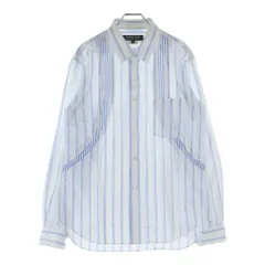 COMME des GARCONS HOMME DEUX (コムデギャルソン オムドゥ) 23AW AD2023 フロント切替 長袖コットンストライプシャツ ホワイト/ブルー DL-B045のサムネイル
