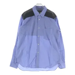 COMME des GARCONS HOMME DEUX (コムデギャルソン オムドゥ) 21AW AD2021 異素材パターン切替 長袖コットンシャツ ブルー/グレー DH-B047のサムネイル