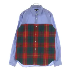 COMME des GARCONS HOMME PLUS (コムデギャルソンオムプリュス) 21AW AD2020 異素材チック切替 長袖ボタンシャツ ブルー/レッド/グリーン PF-B011のサムネイル