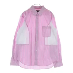 COMME des GARCONS HOMME DEUX (コムデギャルソン オムドゥ) 24SS AD2023 サイド切替 長袖コットンストライプシャツ ピンク/ホワイト DM-B050のサムネイル