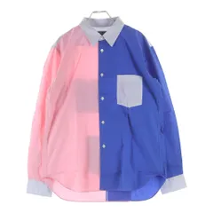 COMME des GARCONS HOMME DEUX (コムデギャルソン オムドゥ) 22AW AD2022 切り替えデザイン 長袖コットンシャツ ブルー/ピンク DJ-B030のサムネイル