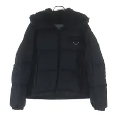 PRADA (プラダ) トライアングルロゴ ギャバジンパファーダウンジャケット ブラック #38のサムネイル