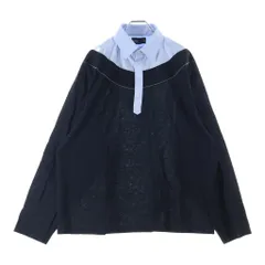 kolor (カラー) レイヤードデザイン コットン 長袖シャツ ブルー/ブラック 26CSM-T02202のサムネイル