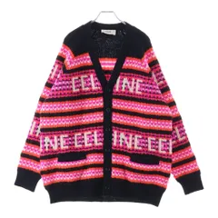 CELINE (セリーヌ) 23SS ロゴジャガード ニット Vネックカーディガン ピンク ウール 2AC91579S レディースのサムネイル