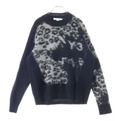 Y-3 (ワイスリー) U Leopard Knit Crew Sweat レオパード モヘヤ ニット スウェット ブラックのサムネイル