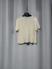 ニット半袖Tシャツベージュのサムネイル