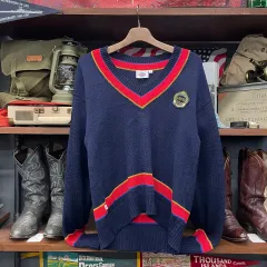 90s リーバイス クリケット パッチ ロゴ プレッピー Vネック ニット セーターのサムネイル