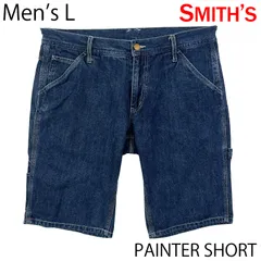 【USED／メンズL】SMITH'S AMERICAN ペインターショーツ ウォッシュドインディゴのサムネイル
