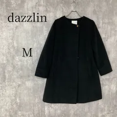 dazzlin ダズリン ノーカラーコート ブラック 黒 Mサイズ レディース アウター 冬服 シンプル 無地 カジュアル きれいめ おしゃれ 可愛い 上品 通勤 通学 秋冬物 ベーシック 裏地あり 合わせやすい お出かけ デートのサムネイル