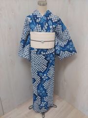 A63有松鳴海絞り 高級浴衣 花 綿 美品 手縫い仕立て - メルカリ