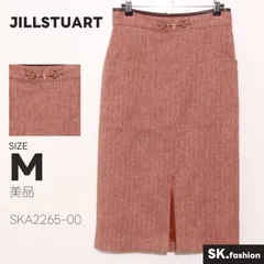 美品 JILLSTUART スカート ミディ丈　タイト　金具付き　後ろジップ　ポケット付き　コットン混　麻混のサムネイル