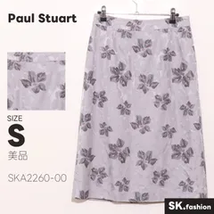 美品 Paul Stuart スカート ミディ丈　タイト　花柄　バックフック　バックファスナー　裏地付き　刺繍　日本製のサムネイル