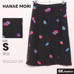 美品 HANAE MORI スカート 膝丈　フレア　総柄　サイドフック　サイドボタン　サイドファスナー　日本製のサムネイル