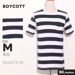 美品 BOYCOTT トップス Tシャツ　半袖　ボーダー柄　胸ポケット付き　綿100％のサムネイル