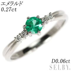 0.80ctエメラルド0.20ctダイヤプラチナリング Pt850 - メルカリ