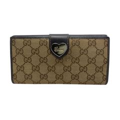 GUCCI 長財布 GGキャンバス ハート金具 - メルカリ