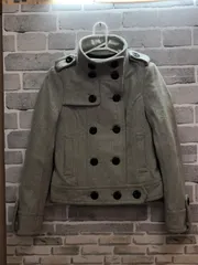 【B2-57】◇ MOUSSY タグ表記サイズ1 ピーコート　灰色のサムネイル