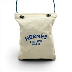 HERMES アリーヌ キャンバス トートバッグ ヴィンテージ ブルーのサムネイル