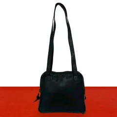 極 美品 LOEWE ロエベ ヴィンテージ アナグラム ロゴ ナッパ レザー 本革 トートバッグ セミ ショルダーバッグ ブラック 黒 16866