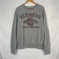 00s Element エレメント スウェット リバースウィーブタイプ トレーナー カレッジプリント LOS ANGELES SKATEBOARDS ツリーロゴ クルーネック スケーター ストリート アメカジ メンズ M グレー NA132のサムネイル