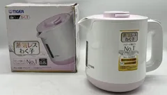 💧未使用💧 2017年製 TIGER タイガー 蒸気レス 電気ケトル PCJ-A080 わく子 ケトル 0.8L 湯沸かしポット 蒸気レス 安全設計 自動電源オフ 動作確認済 タイガー ケトル わく子のサムネイル