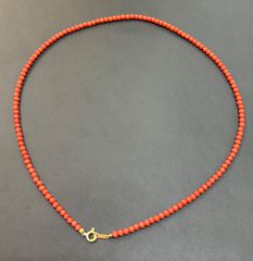未使用・箱付】与那覇サンゴ加工所 赤珊瑚ネックレス シルバー留め具