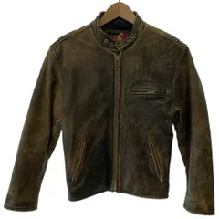 【中古】　FREEDOM Leather Company　レザージャケット　シングルライダーズ　リアルレザー　古着　/1531のサムネイル