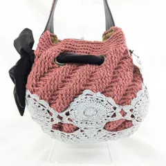 【新品タグ付】MK ミッシェル・クラン ニット リボン ハンドバッグ ピンク イトキンのサムネイル