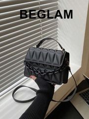 Women's handbag, business bag, laptop bag, mini shoulder bag, mini bag with chain strap, crossbody bag, multi-pocket, quilted.