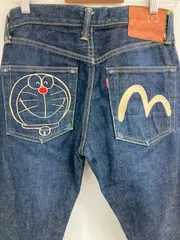 𝓐256【限定モデル】 EVISU エヴィス ドラえもん コラボ デニム ジーンズ 26×35 刺繍カモメ 希少のサムネイル