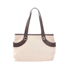 ブルガリ BVLGARI トートバッグ ロゴマニア ダークブラウン/アイボリー キャンバス レザー ロゴマニア トート レディース Used Bのサムネイル