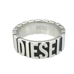 DIESEL ディーゼル ロゴ ドット リング 指輪 シルバー ブラック 18号 