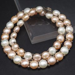 淡水真珠 ロングネックレス 925シルバー金具 マルチカラー 33.5g 