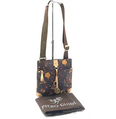 ■極美品■PIERO GUIDI  ピエログイディ　Magic Circus　マジックサーカス　ショルダーバッグ　ポシェット　PVC×レザー　ブラウン系　エンジェルチャーム　斜めがけ　クロスボディ　レディース　保存袋付き　高級　ラグジュアリーのサムネイル
