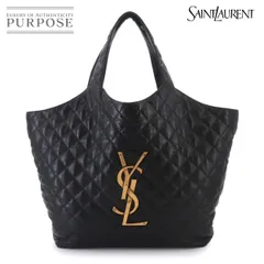 新品同様 サンローラン SAINT LAURENT イカール マキシ ショッピング トート バッグ レザー ブラック 698651 90326961のサムネイル