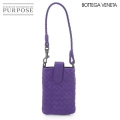 新品同様 ボッテガ ヴェネタ BOTTEGA VENETA イントレチャート フォン ケース ポーチ レザー パープル 172765 Phone Case 90327111のサムネイル