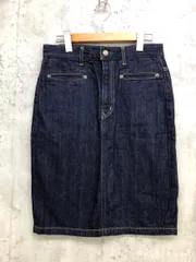 美品 Ungrid アングリッド ひざ丈 バックスリット デニム スカート sizeM/青 ■■ レディースのサムネイル