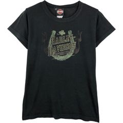古着 00年代 ハーレーダビッドソン Harley-Davidson ラインストーン付き モーターサイクル バイクTシャツ レディースM相当/eaa649778