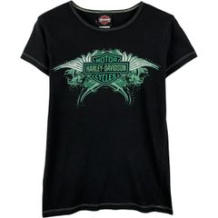 古着 00年代 ハーレーダビッドソン Harley-Davidson ラインストーン付き モーターサイクル バイクTシャツ レディースS相当/eaa649780