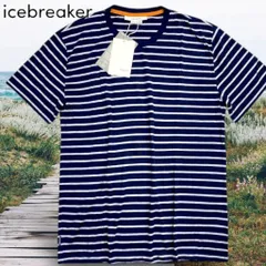 icebreaker アイスブレイカー M MERINO DRAYDEN SS TEE STRIPE Cool-Lite メリノドライデン ショートスリーブティー ストレッチ 半袖 Tシャツ カットソー 定1.5万 IBOA56ZV▲030▼60413s02のサムネイル