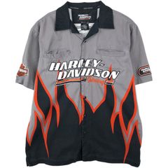 Harley-Davidson 半袖シャツ モーターサイクル 両面刺繍 バイカー