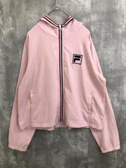 FILA フィラ ポリエステル フード パーカー バックタック ライン ジャケット sizeL/ピンク ■■レディースのサムネイル