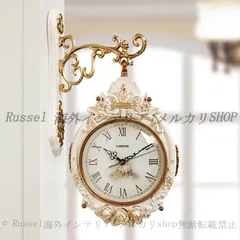 掛け時計 アンティーク調 花 模様 両面仕様 アナログ おしゃれ かわいい 壁掛け ヨーロッパ インテリア 北欧 時計 ウォール クロック ホテルライク リビング 寝室 レストランのサムネイル