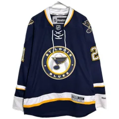 Reebok リーボック NHL セントルイス・ブルース ホッケーシャツ ユニフォーム プロチーム ホッケー ネイビー(メンズ M)中古 古着 Y3229のサムネイル
