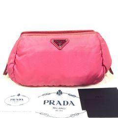 プラダ】本物 PRADA ポーチ 三角ロゴプレート トライアングル 小物入れ
